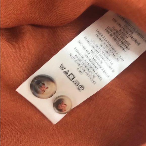 Anthropologie Pilcro brown linen surf button down shirt size: M - Picture 10 of 10